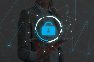 Kadın insan en son gelişmiş cihazlar kullanarak bir sunum sunuyor. Kadın nasıl akıllı gadget nasıl çalıştığını tanıtan resmi çalışma elbisesi giymek. modern yaşam fotoğrafı.