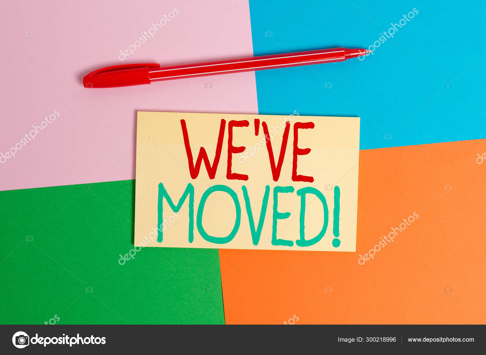 Conceptual Hand Writing Showing We Ve Moved Business Photo Text