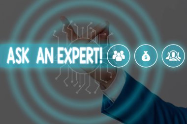 Uzmana Sor'u gösteren not yazma. Okuduğunuz İş fotoğrafı vitrin onayı anlamak ve yönergeleri ile katılıyorum Erkek sunum akıllı cihaz sunan resmi iş elbisesi giymek.