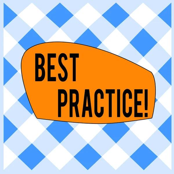 Conceptual hand writing showing Best Practice. Business photo text commercial procedures that are accepted prescribed being correct White and Blue Grid Cell in Straight Line Intertwined Pattern. — Stock Photo, Image