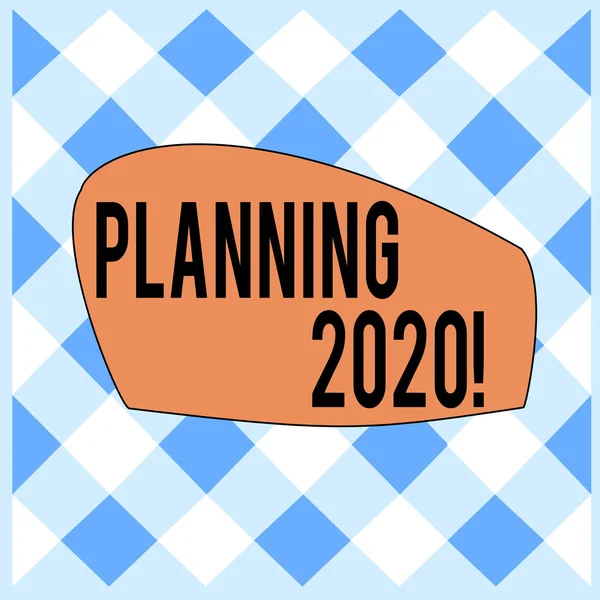 Koncepcyjny układ pisma przedstawiający planowanie 2020. Business Photo Text proces tworzenia planów na coś w przyszłym roku biały i niebieski siatka komórka w linii prostej Intertwined Pattern. — Zdjęcie stockowe