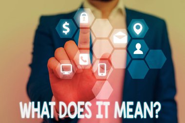 Kelime yazma metni Nedir Sorusu. Belirsiz bir ifade iletişim kurmak için amaçlanan iş kavramı.