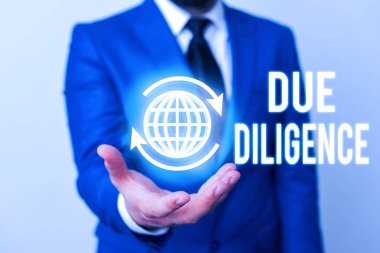 Sözcük yazma Diligence. Kapsamlı Değerlendirme Gönüllü Soruşturma Denetleme Konsepti.