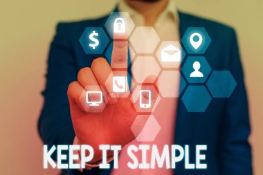 Kelime yazma metni. Basit tut. İş konsepti, anlaması kolay ve süslü olmayan bir şeyi yapmak içindir..