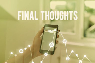 Son Düşünceleri gösteren kavramsal el yazısı. İş fotoğrafı metin sonuç veya sonuç içinde son birkaç cümle.