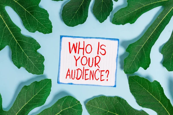 Handwriting text writing Who Is Your Audience Question. Concept meaning who is watching or listening to it.