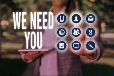 El yazısı metin yazma We Need You. Atama görev veya yükümlülüğünün ihtiyaçlarını karşılamak için kavram anlamı.