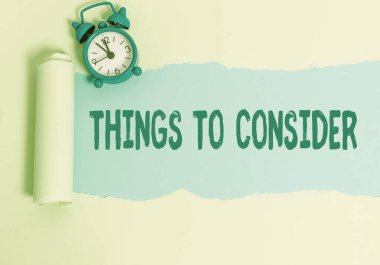 El yazısı metin şeyler dikkate almak için yazma. Kavram anlamı, özellikle karar verirken dikkatlice düşünün.