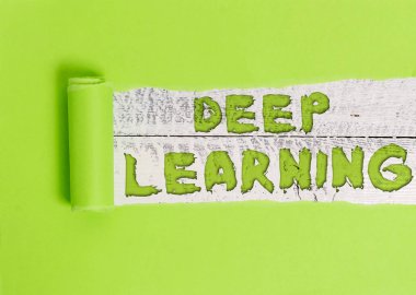 Kelime yazma metni Deep Learning. Hiyerarşik Soyutlamalar için İş Konsepti Yapay Zeka Algoritması.
