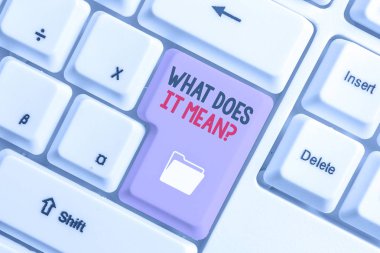 El yazısı metin Ne Anlama Geliyor sorusu. Kavram anlamı beyaz arka plan tuşu kopyalama alanı üzerinde boş not kağıdı ile net olmayan ifade Beyaz pc klavye iletişim kurmak için tasarlanmıştır.