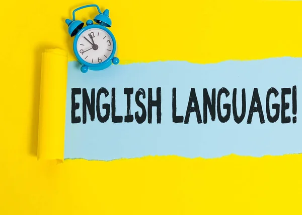 Parola di scrittura del testo Lingua inglese. Concetto di business per la terza lingua madre parlata nel mondo dopo cinese e spagnolo . — Foto Stock