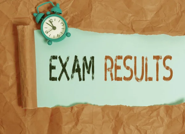 Word writing text Exam Results. Business concept for An outcome of a formal test that shows knowledge or ability.