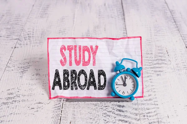 Text sign showing Study Abroad. Conceptual photo Pursuing educational opportunities in a foreign country.