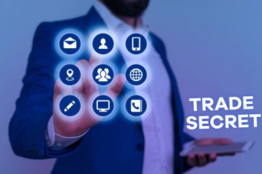 Kelime yazma metin Trade Secret. Bir ürün Fikri mülkiyet hakkında Gizli bilgiler için İş kavramı.