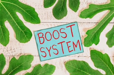 Boost Sistemi'ni gösteren not yazma. İş fotoğraf Gençleştirme Yükseltme Showcasing Güçlendirmek Sağlıklı Bütünsel yaklaşım olun.