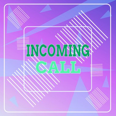 Word yazma metni Gelen Çağrı. Gelen Alınan Arayan Kimliği Telefon Sesli Mesaj Vidcall Geometrik Arka Plan Pastel Pembe 12 Çizgi Kareler Yarı Saydam Üçgenler için İş konsepti.