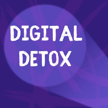 El yazısı metin Dijital Detoks. Elektronik Cihazlar Ücretsiz Anlamı Dişsiz Soyut Violet Monochrome Disarray Leke ve Boya Desen Splash Yeniden Bağlanmak için Bağlantısı.