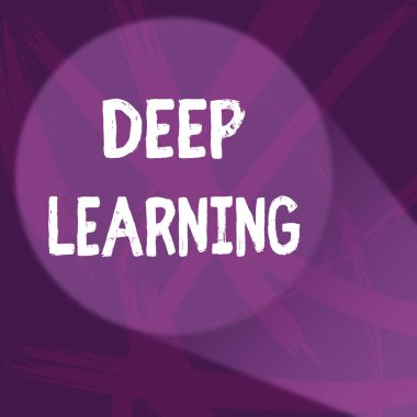 El yazısı metin Derin Öğrenme. Kavram anlamı Hiyerarşik Soyutlamalar Yapay Zeka Algoritması Soyut Mor Monokrom Düzensizlik Leke ve Boya Desen Sıçrama.