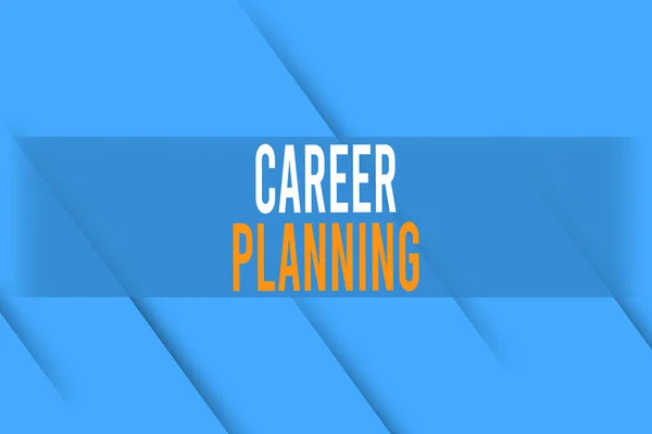 Handwriting text writing Career Planning. Concept meaning Strategically plan your career goals and work success Repetition of Diagonal Shadowed Stripes. Slanting Shaded Lines Pattern.