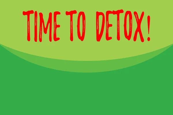 Zapisuje se Poznámka ukazující čas na Detox. Předvádění fotografií, když očistit tělo toxinu nebo přestat konzumovat drogy abstraktní mávající vzor. Jednoduchá Tapeta. — Stock fotografie