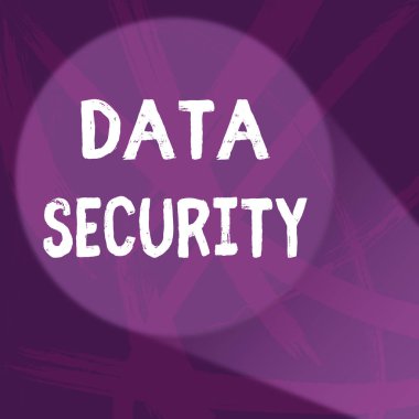 El yazısı metin Veri Güvenliği. Kavram anlamı Gizlilik Disk Şifreleme Yedekleri Şifre Koruma Soyut Violet Monochrome Düzensizlik Leke ve Boya Desen Splash.