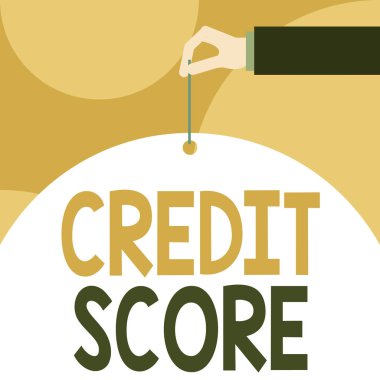 Kredi Puanını gösteren metin işareti. Kavramsal fotoğraf Bireysel Bir Lenders rating Erkek el kol iğne büyük yarı boş balon geometrik arka plan delme kredibilançosu temsil.