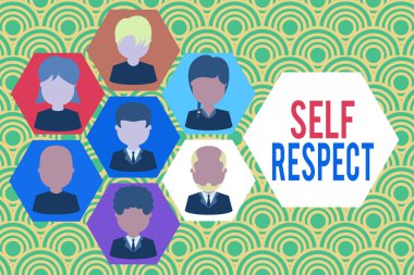 Kendine Saygıyı gösteren bir not yazmak. İş fotoğraf kendini Gurur ve güven vitrine Kendiniz için Stand up Resim çerçeveleri Ceo ve personel Organizasyon çalışan yapısı.