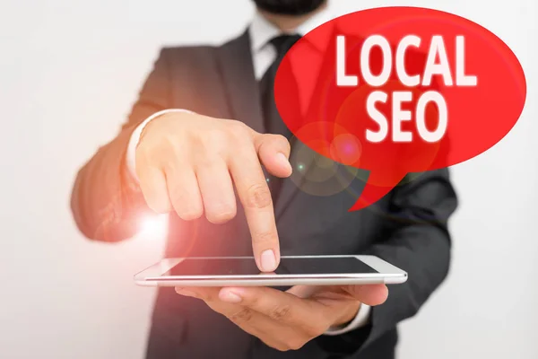 Texte d'écriture de mots Local Seo. Concept d'entreprise pour Ceci est un moyen efficace de marketing de votre entreprise en ligne . — Photo