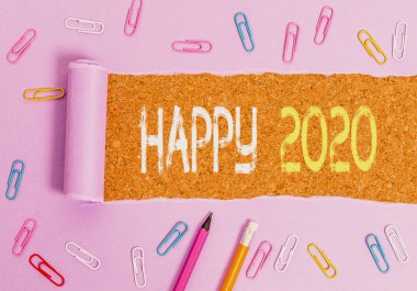 Mutlu 2020 yazıları. Yeni bir takvim yılının başladığı zaman ya da gün anlamına gelen kavram.