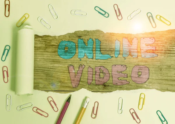 Slovo psaní textu Online Video. Obchodní koncept pro obchody s přenosem videa přes internet. — Stock fotografie