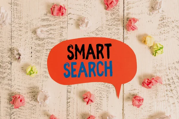 Ecriture conceptuelle montrant Smart Search. Outil de texte de photo d'affaires utilisé dans le logiciel d'enregistrement pour la recherche basée sur le mouvement . — Photo
