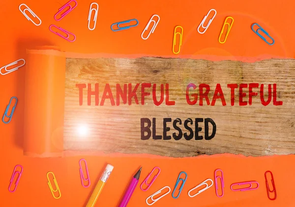 Εννοιολογική γραφή χέρι δείχνει Ευγνώμων Ευγνώμων Ευλογημένος. Επιχειρηματικό κείμενο φωτογραφία Εκτίμηση ευγνωμοσύνη καλή διάθεση στάση. — Φωτογραφία Αρχείου