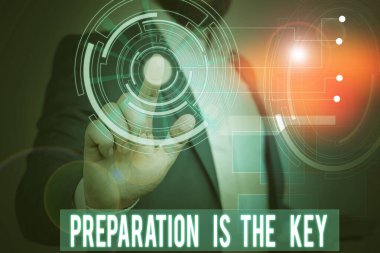 Anahtar, el yazısı hazırlama metni. Kavram, bir şeyi servise hazırlama ya da kullanıma hazır hale getirme anlamına gelir. Akıllı aygıt kullanılarak sunulan resmi iş elbisesi giyin.