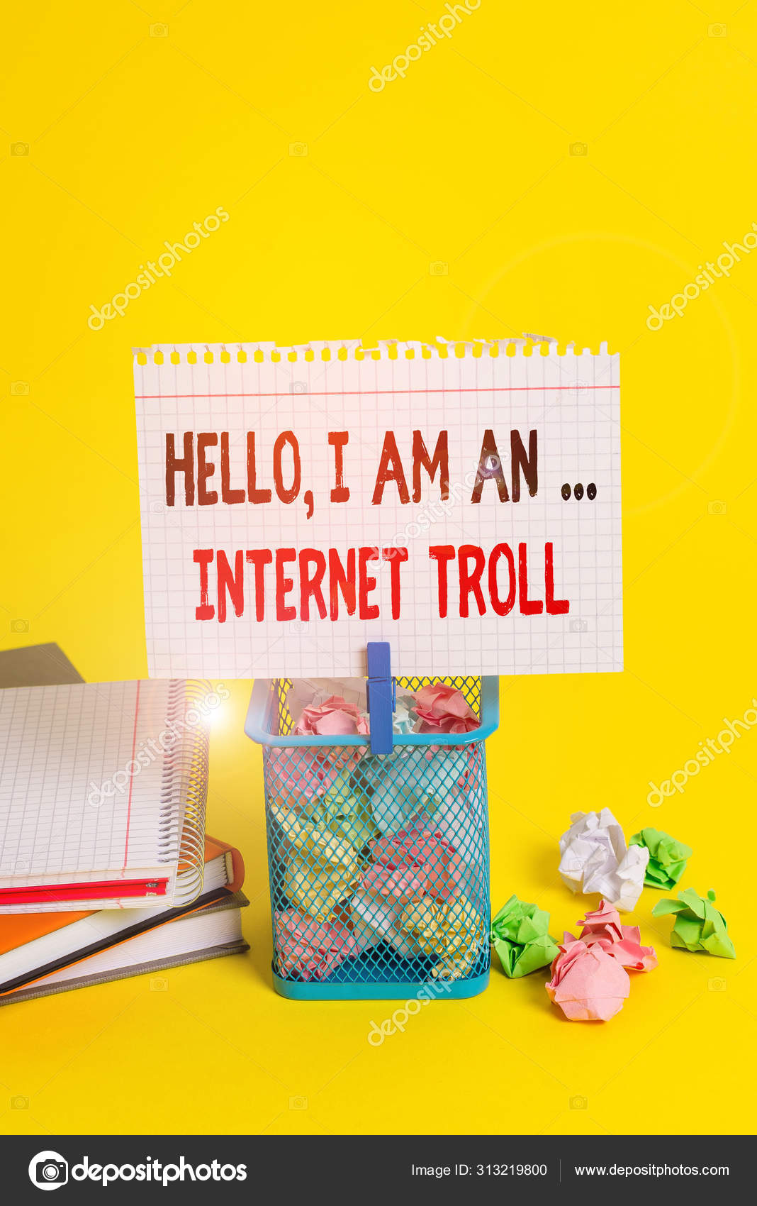Handwriting Text Writing Hello I am an Internet Troll. Concept Meaning  Social Media Troubles Discussions Arguments Back View Stock Illustration -  Illustration of grunge, identity: 161587590