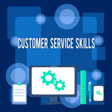 Müşteri hizmetleri becerilerini gösteren bir not yazıyorum. Müşteri İş Konsepti Pc Mobil Aygıt Pano Tükenmez Kalem Cetveli ile ilişkileri geliştirmek için kullanılacak iş fotoğrafı gösterme becerisi.