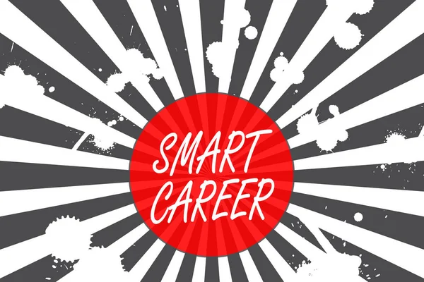 Scrittura concettuale a mano che mostra Smart Career. Foto aziendale che mostra il lavoro o la professione per cui sei stato addestrato Esperto su di esso Design astratto geometrico profondo Simulazione di profondità e macchie . — Foto Stock