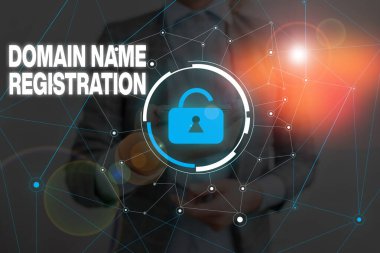 Alan Adı Kaydı el yazısı metni. Bir Ip Adresi Olarak Tanımla anlamına gelen kavram Belirli bir Web Sayfası Kadın giyin Akıllı aygıt kullanarak sunum sunum resmi iş kıyafeti.