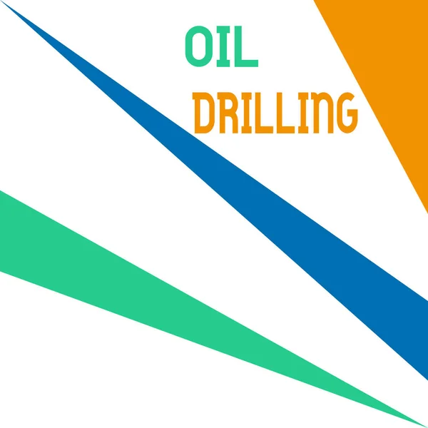Word writing text Oil Drilling. Business concept for involves the drilling and pumping of oil from underground wells Square rectangle paper sheet loaded with full creation of pattern theme. — 스톡 사진