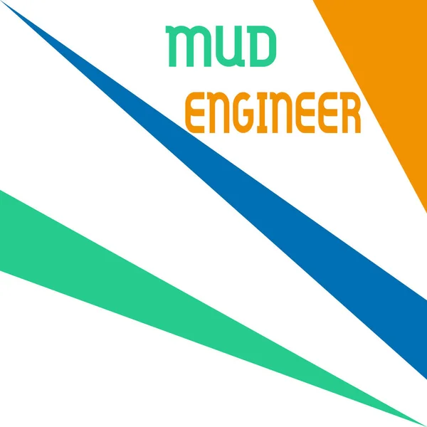 Texte d'écriture de mots Mud Engineer. Concept d'entreprise pour responsable de la fabrication de mélange de fluides utilisés dans le processus de forage Carré rectangle feuille de papier chargé avec la création complète de thème de motif . — Photo