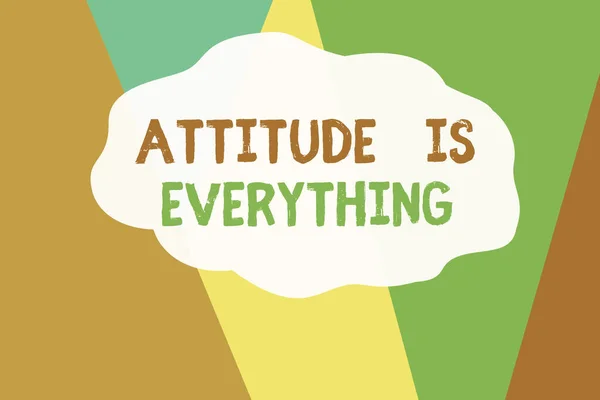Conceptual hand writing showing Attitude Is Everything. Business photo text Positive Outlook is the Guide to a Good Life Geometric Background Triangles for Business Presentations Web. — Stock Photo, Image