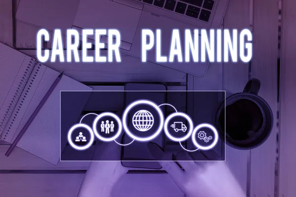 Word writing text Career Planning. Business concept for Strategically plan your career goals and work success Picture photo system network scheme modern technology smart device.
