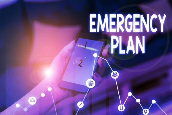 Word writing text Emergency Plan. Business concept for procedures for handling sudden or unexpected situations. — Stock Photo, Image