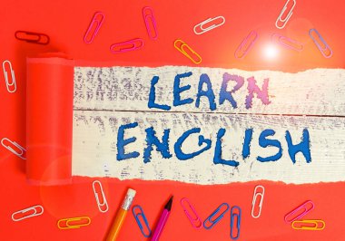 Kavramsal el yazma öğrenmek İngilizce gösterilen. İş fotoğraf metin evrensel dil kolay iletişim ve anlama.