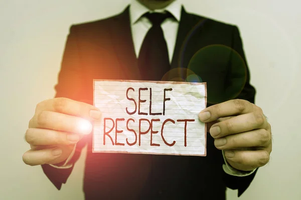 Handwriting text Self Respect. Concept meaning Pride and confidence in oneself Stand up for yourself.