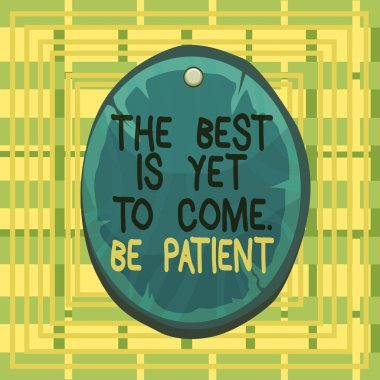 Mesajda en iyinin henüz gelmediğini gösteriyor. Sabırlı ol. Kavramsal fotoğraf, karanlık çöktükten sonra umut ışığını kaybetme. Oval tahta, çivilenmiş tahta çember, çivilenmiş tahta arka plan..