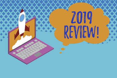 2019 Review 'ı gösteren bir not yazıyorum. İş fotoğraflarında geçen yılki olayları hatırlamak ana eylemler ya da iyi gösteriler Roket 'in dizüstü bilgisayarını fırlattığını gösteriyor. Başlangıç projesi büyüyor. Seo..