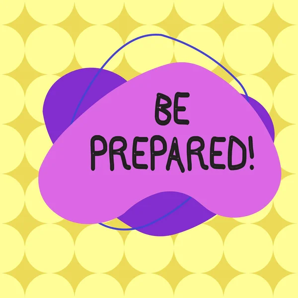単語の書き込みテキストを準備します。ビジネスコンセプトは常に何かを行うか、または対処する準備ができている非対称不均一な形状のフォーマットパターンオブジェクト概要多色設計. — ストック写真