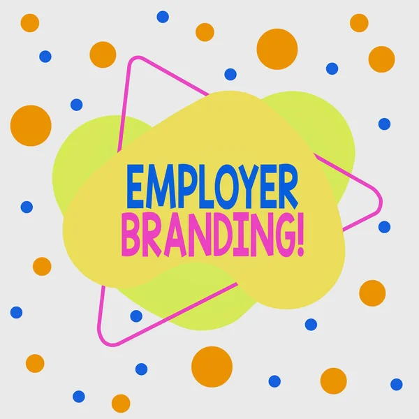 Word writing text Employer Branding. Business concept for promoting company employer choice to desired target group Asymmetrical uneven shaped format pattern object outline multicolour design.