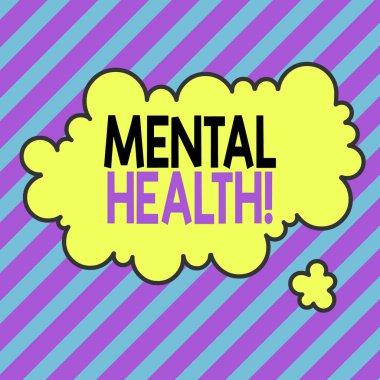 Ruh Sağlığını gösteren bir mesaj. Kavramsal fotoğraf gösterimlerinin psikolojik durumu, asimetrik düzensiz biçim biçimli nesne ana hatları çoklu renk tasarımı ile ilgilidir..