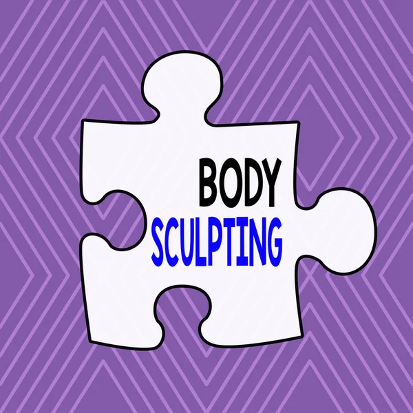 Text sign showing Body Sculpting. Conceptual photo activity of increasing the body s is visible muscle tone Infinite Geometric Concentric Rhombus Pattern against Lilac Background.